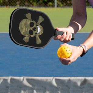 Schädel und Kreuzknochen Pickleball Schläger