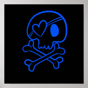 Schädel und Kreuzknochen Poster