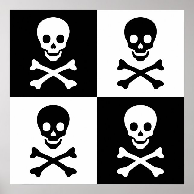 Schädel und Kreuzknochen Poster (Vorne)