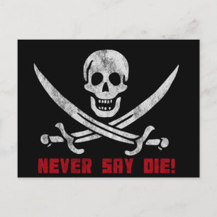 Schädel und Kreuzknochen Postkarte