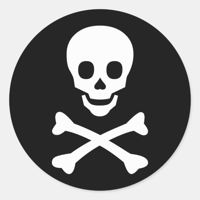 Schädel und Kreuzknochen Runder Aufkleber (Vorderseite)