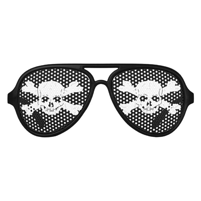 Schädel und Kreuzknochen Sonnenbrille (Vorderseite)