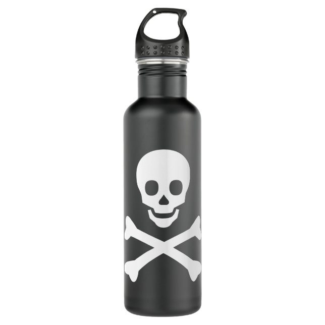 Schädel und Kreuzknochen Trinkflasche (Vorderseite)