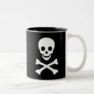 Schädel und Kreuzknochen Zweifarbige Tasse