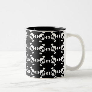 Schädel und Kreuzknochen Zweifarbige Tasse