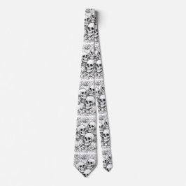 Schädel und Kürbis Krawatte