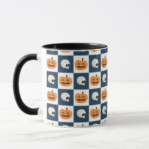 Schädel und Kürbis Tasse