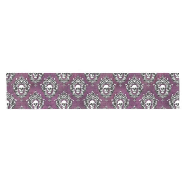 Schädel und Lila Gotik Kurzer Tischläufer (Horizontal)