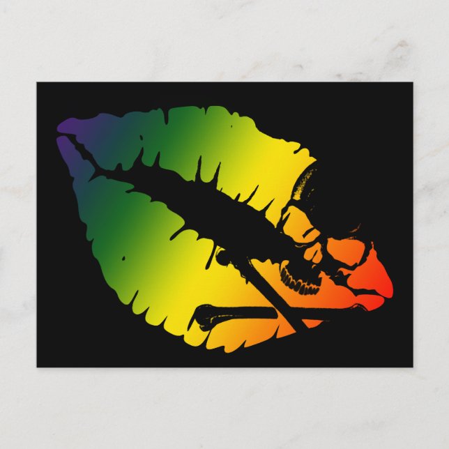 Schädel und Lippen. Postkarte (Vorderseite)