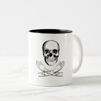 Schädel und mechanische Hände Zweifarbige Tasse