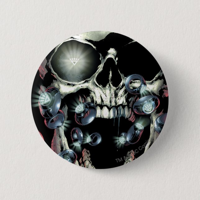 Schädel und Ringe - Farbe Button (Vorderseite)