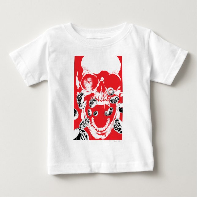 Schädel und Ringe - rot Baby T-shirt (Vorderseite)