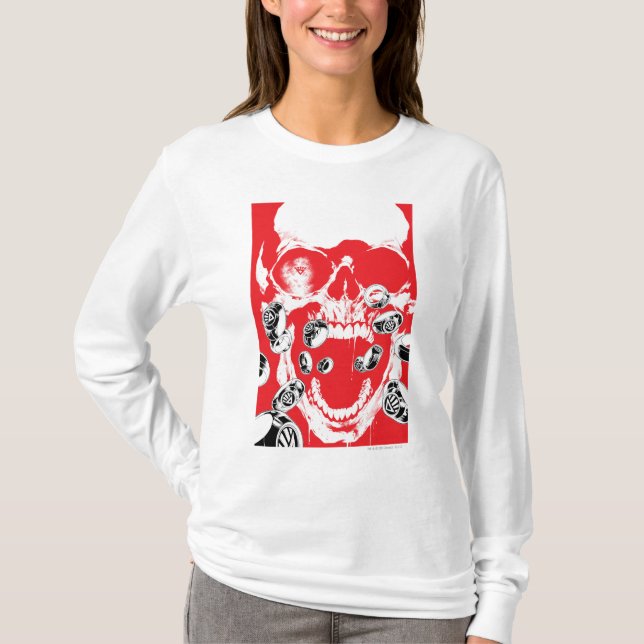Schädel und Ringe - rot T-Shirt (Vorderseite)