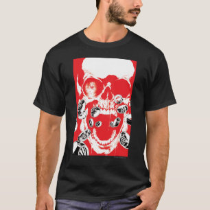Schädel und Ringe - rot T-Shirt