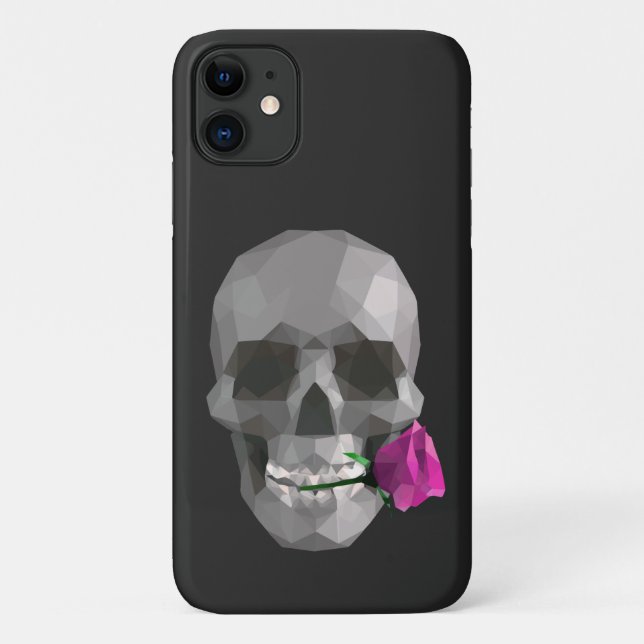 Schädel und Rose Case-Mate iPhone Hülle (Rückseite)