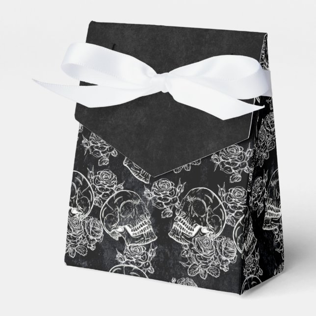Schädel und Rose | Gothic Glam Funky Grunge Geschenkschachtel (Vorderseite)