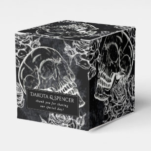 Schädel und Rose Gothic Glam Vielen Dank Geschenkschachtel