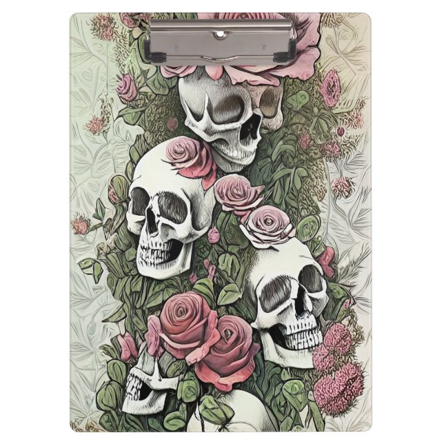 Schädel und Rose Klemmbrett (Vorderseite)