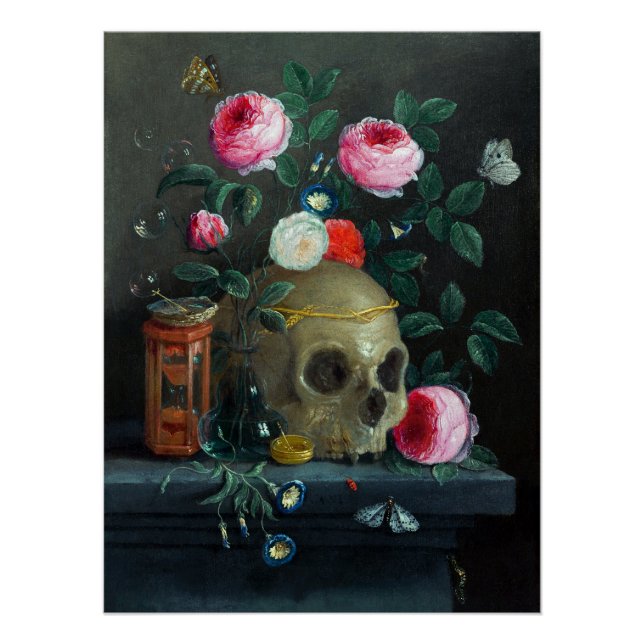 Schädel und Rose Poster (Vorderseite)