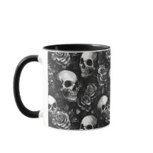 Schädel und Rose Schwarzes Halloween