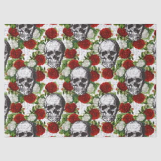 Schädel und Rose Seidenpapier