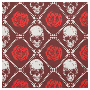 Schädel und Rose Stoff