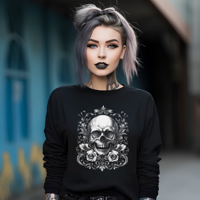Schädel und Rose Sweatshirt (Von Creator hochgeladen)