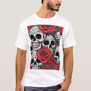 Schädel und Rose T-Shirt