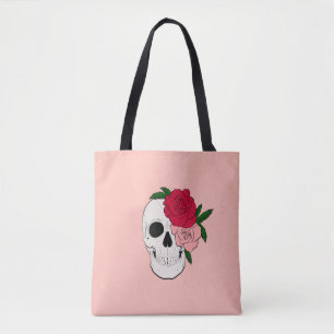 Schädel und Rose Tasche