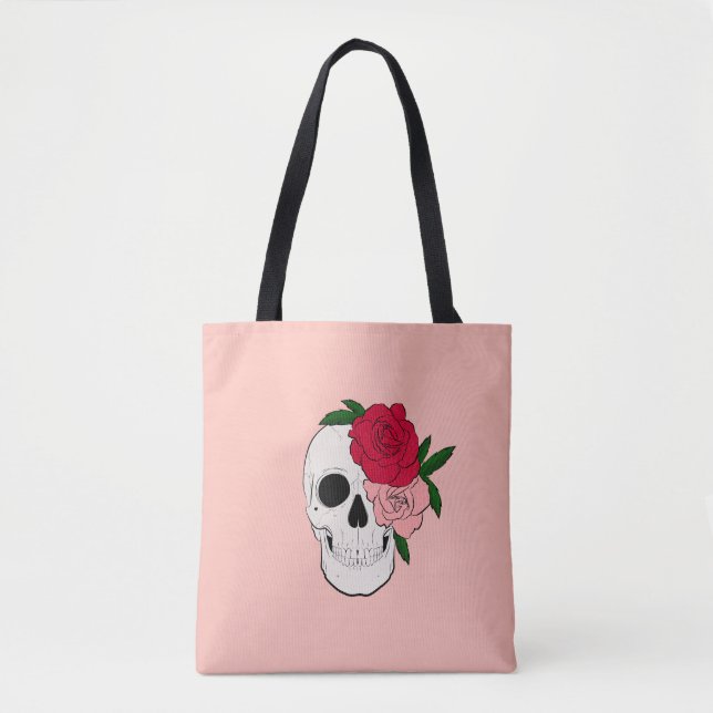 Schädel und Rose Tasche (Vorderseite)