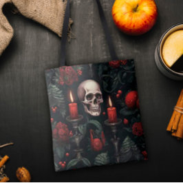 Schädel und Rose Tasche