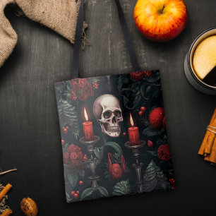 Schädel und Rose Tasche