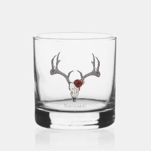 Schädel und Rose von Blumenwild Whiskyglas