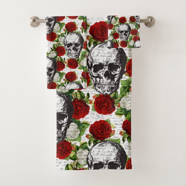 Schädel und Rosen Badhandtuch Set (Insitu)
