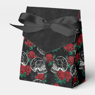 Schädel und Rote Rosen   Modern Gothic Glam Grunge Geschenkschachtel