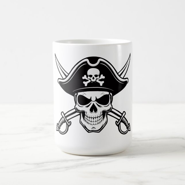 Schädel und Säbel Kaffeetasse (Mittel)