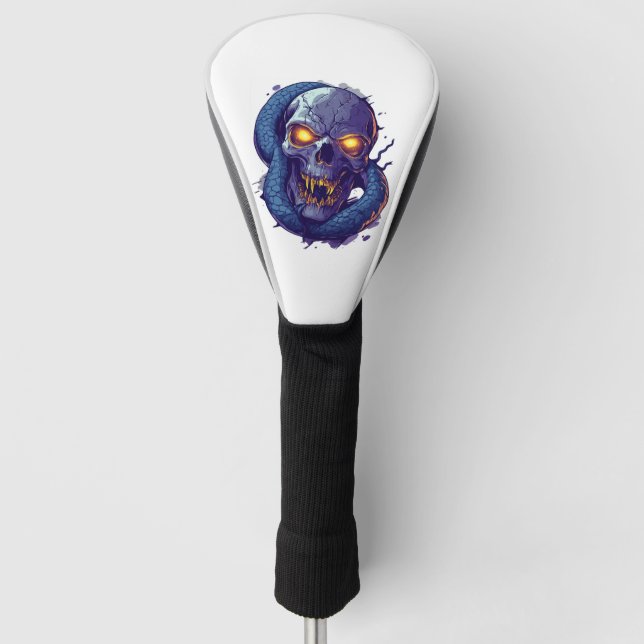 Schädel und Schlangenduell Golf Headcover (Vorderseite)