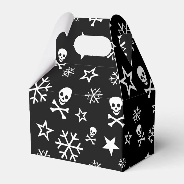 Schädel und Schneeflocken Geschenkschachtel (Vorderseite)