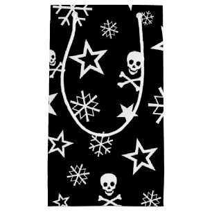 Schädel und Schneeflocken Kleine Geschenktüte
