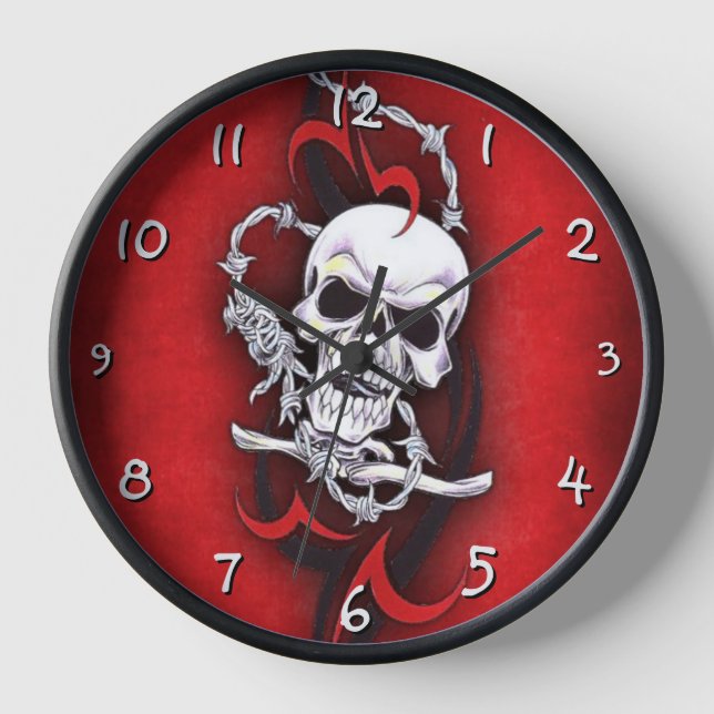 Schädel und Stammestattoo Uhr (Vorderseite)