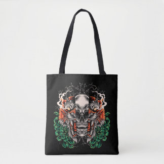Schädel- und Tigerfusion Tasche