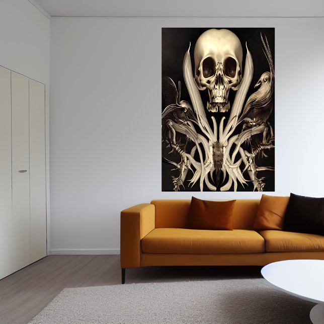 Schädel und Vögel | AI Art Poster (Von Creator hochgeladen)