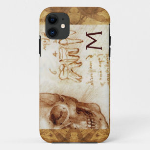 SCHÄDEL UND ZÄHNE, ZAHNKLINIK, ZAHNARZT-MONOGRAMM iPhone 11 HÜLLE