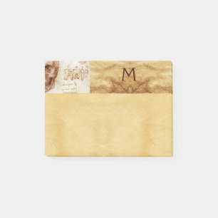 SCHÄDEL UND ZÄHNE, ZAHNKLINIK, ZAHNARZT-MONOGRAMM POST-IT KLEBEZETTEL