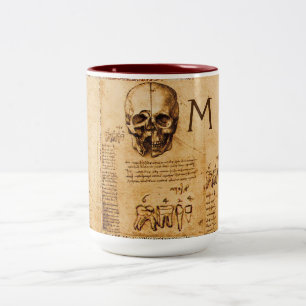 SCHÄDEL UND ZÄHNE, ZAHNKLINIK, ZAHNARZT Monogramm Zweifarbige Tasse