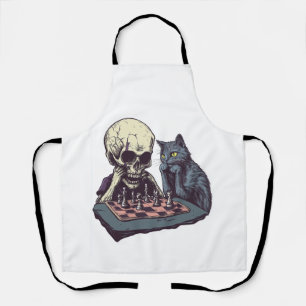Schädel vs Katze � Lustige Schachpartie Schürze