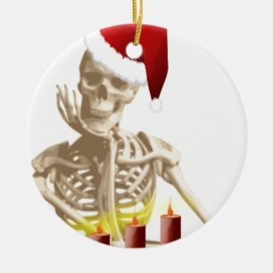 Schädel Weihnachten Keramikornament