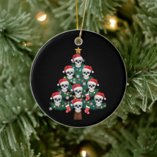 Schädel-Weihnachtsbaum-Pyjama Cooler Skelett-Weihn Keramik Ornament
