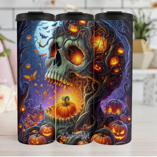 Schädelbaum im Spooky Forest Thermosbecher