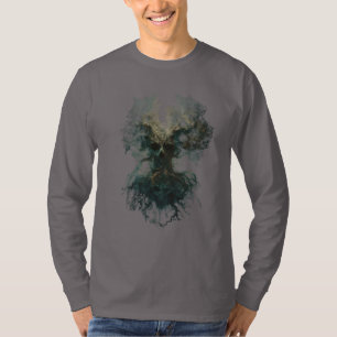 Schädelbaum Surreal Dunkle Natur Langarmshirt T-Shirt
